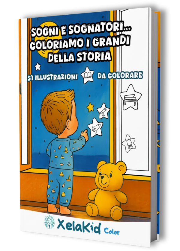 Copertina di un libro Xelakid con bambini felici che leggono