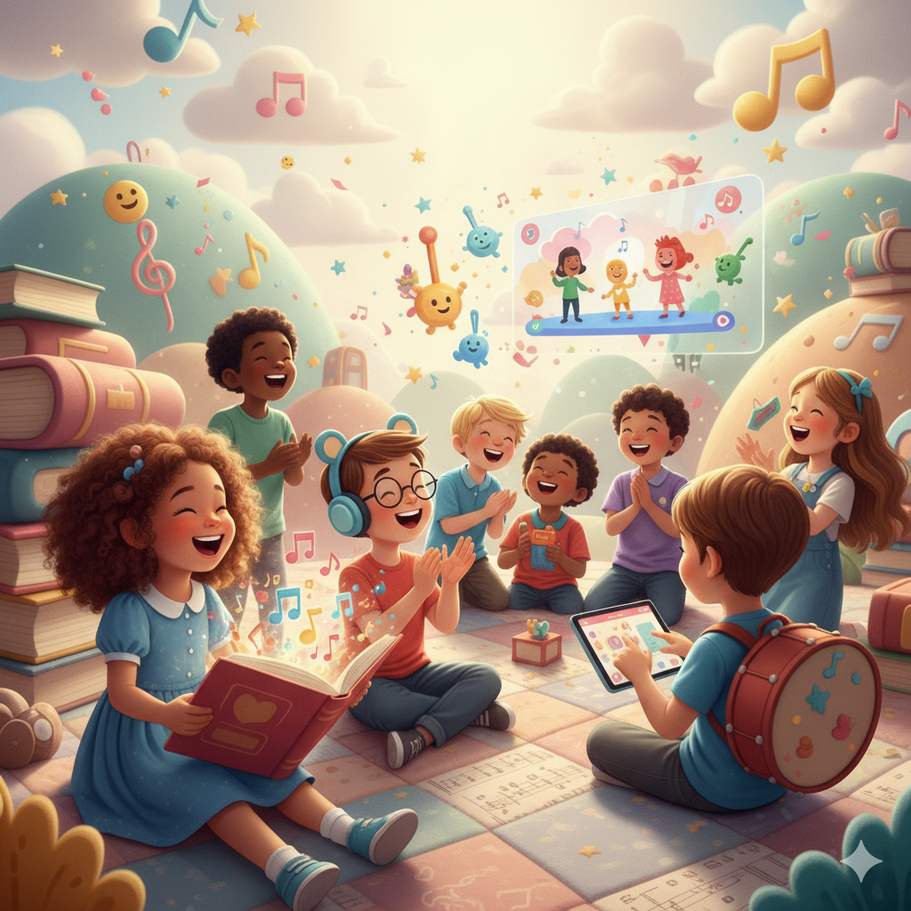 Children learning with Xelakid books