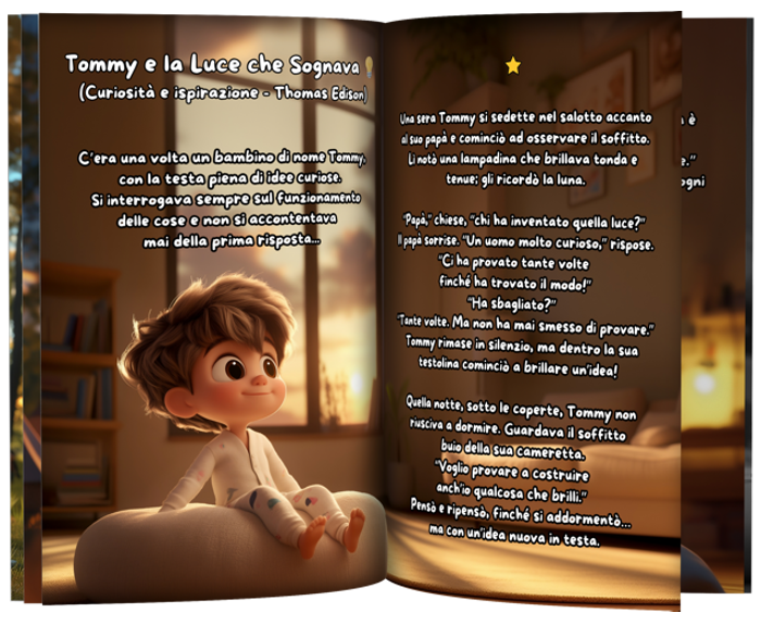 Bambini che si divertono con libri di storie magiche con temi fantasy e avventure